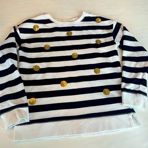 Kate Spade girls cream and black pullover with sequin circles size 10